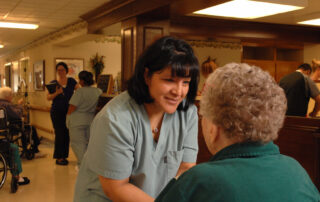 nurse talking to senior resident