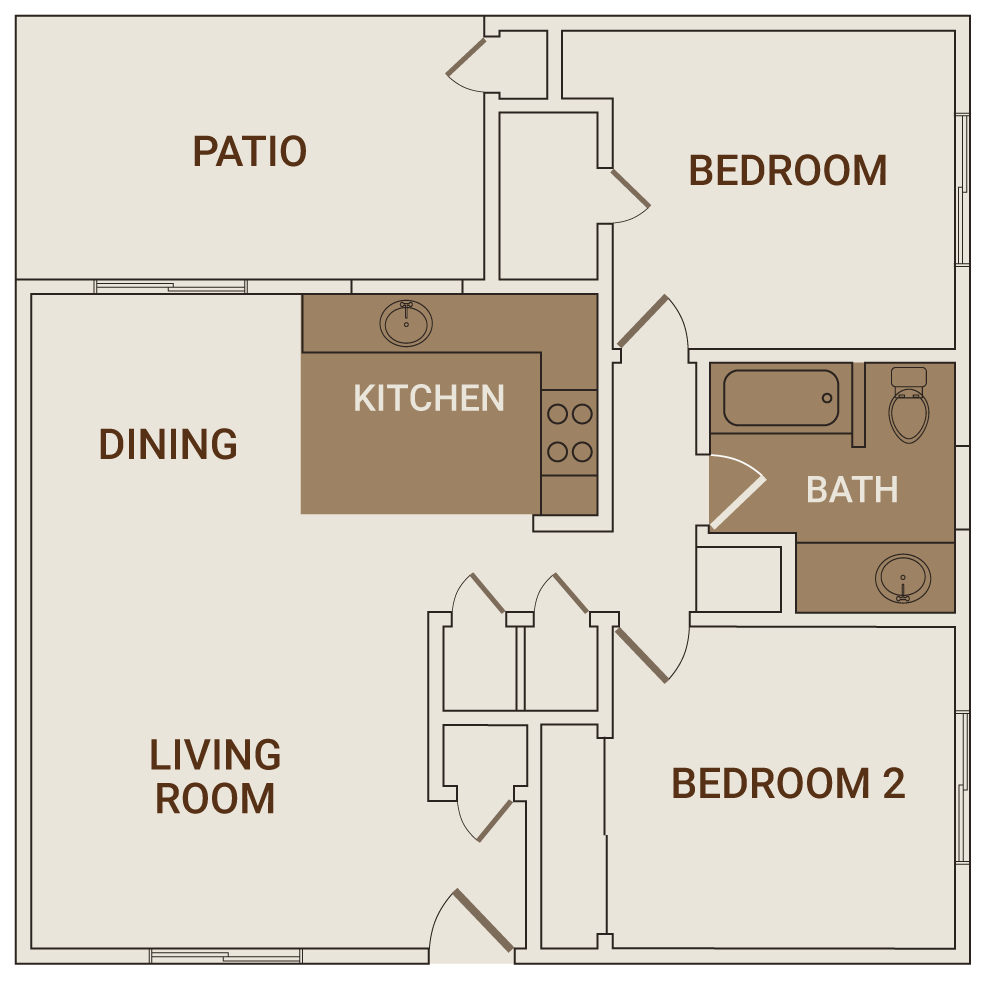 2 bedroom cottage floor plan